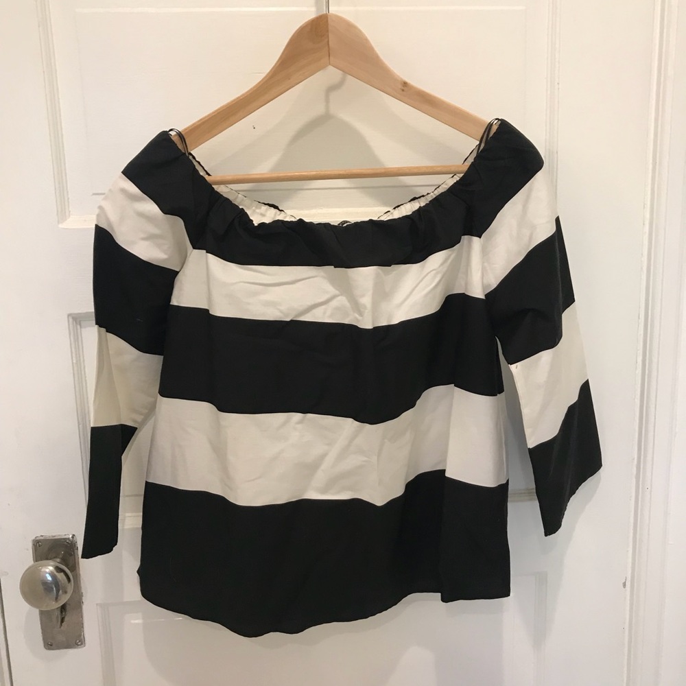 ZARA BASIC COLLECTION striped off the shoulder